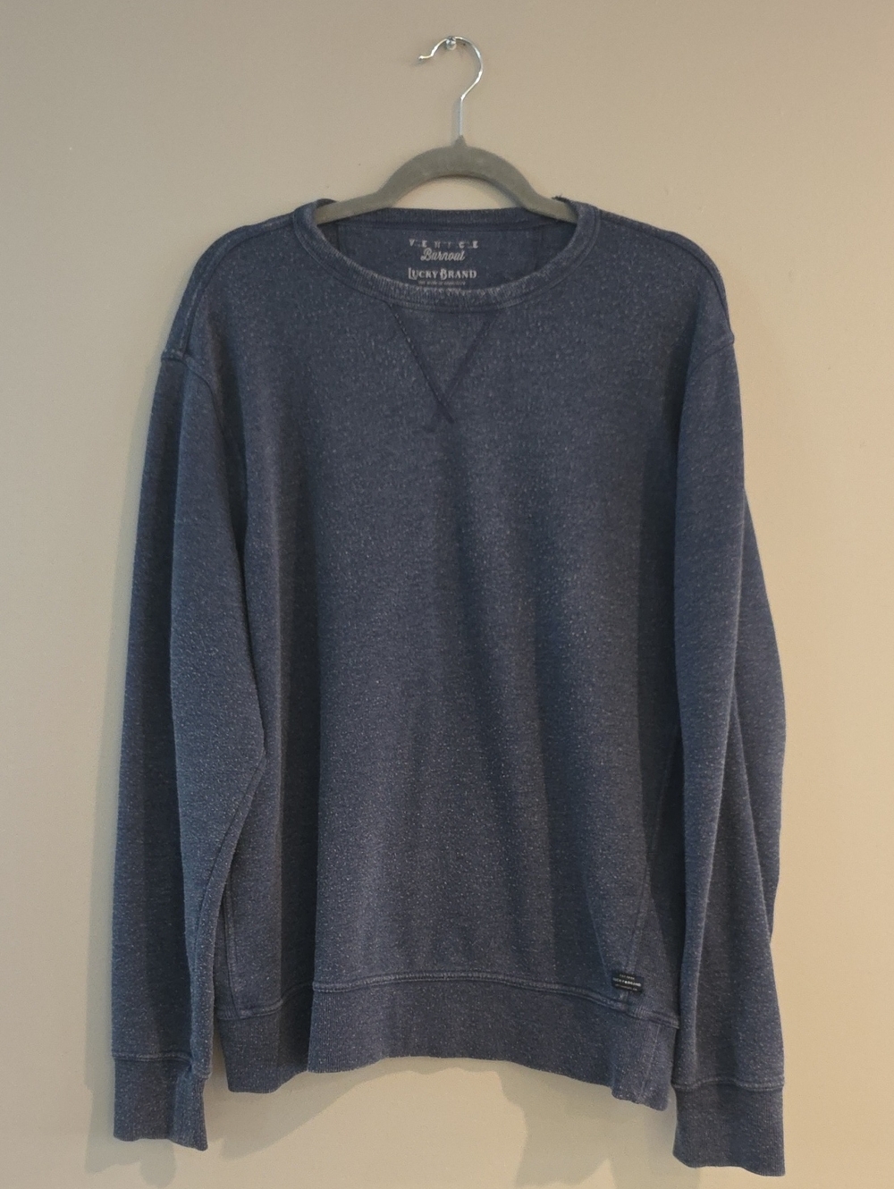 Lucky Brand Men’s Heathered Navy Crewneck Sweatshirt